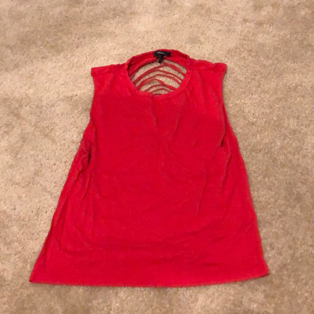 Red tank with an open back!